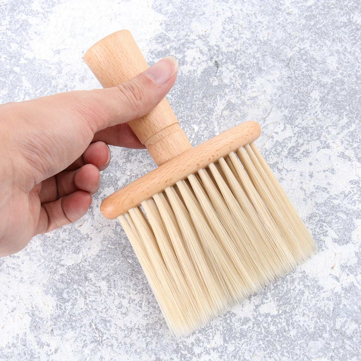 

Barber Neck Duster Brush for Efficient Broken Hair Removal Sweep Tool with Fine Craft Handle for Hair Salon and Home