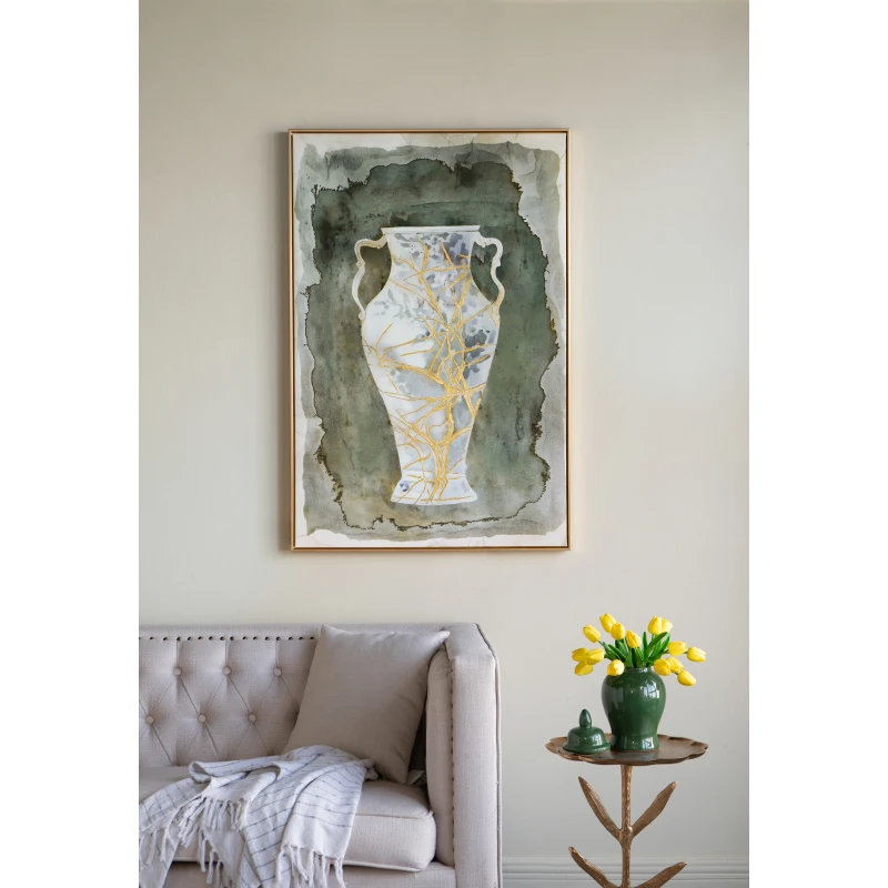 

31,5x47,2 Ручная роспись холста с винтажным дизайном вазы-амфоры