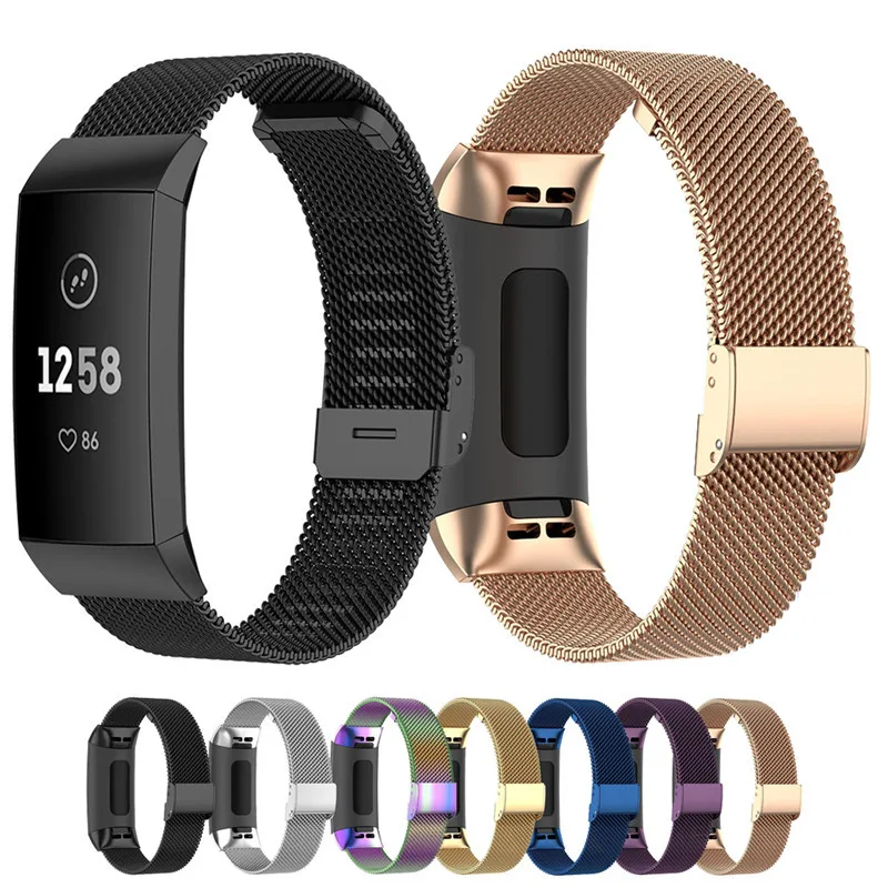 Stainless Steel Strap For Fitbit Charge  3 4 Smart Watch Magnetic Loop Bracelet For Fitbit charge 3 4 SE Band Wrist Belt