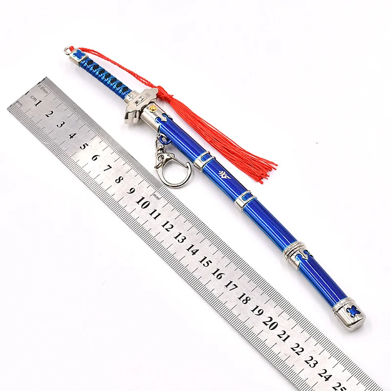 23 cm/9.05in Anime Game Perifere Taijutsu Omhuld met Bounce Okumura Rin Metalen Wapen Model Samurai Zwaard Craft Ornament Gift