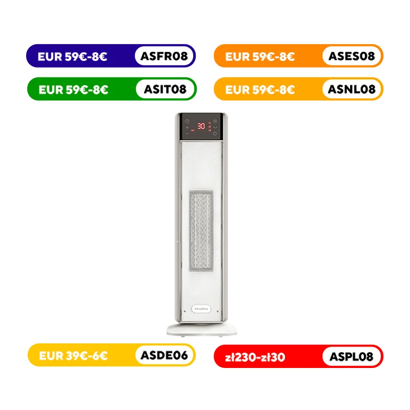 Pelonis-Heizlüfter, energie sparend 2000 W, leise Keramik-Heizlüfter mit Fernbedienung und