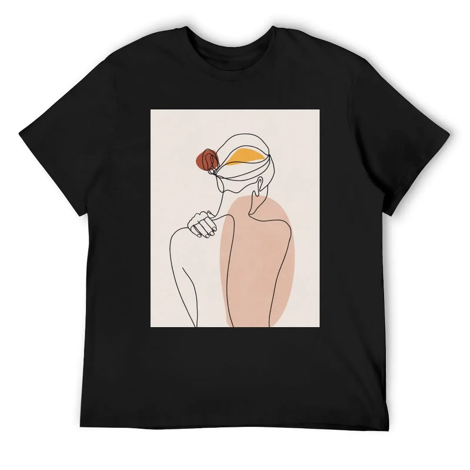 Nude figure illustration T-Shirt man clothes blue archive tees Short sleeve tee men