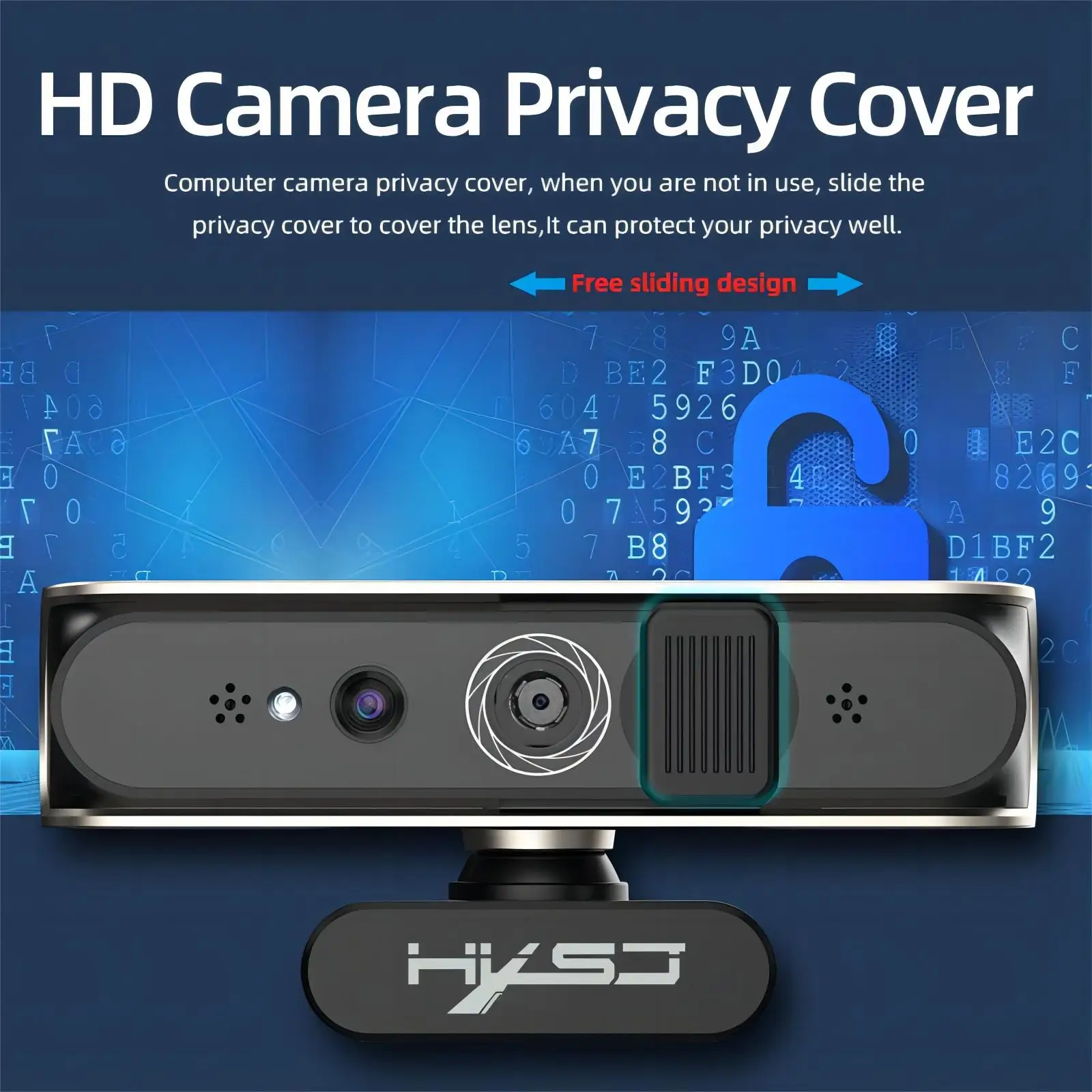 5M HD Webcam with Face Recognition, Built-in Digital Microphone, Privacy Cover, Tripod Support - Compatible with Windows