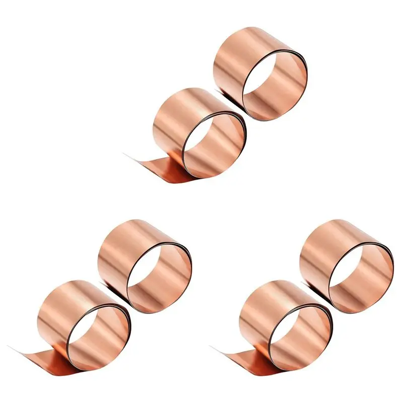 

Рулон медного листа, пластина из металлической фольги 1000 мм х 50 мм х 0,1 мм 6 шт.-ABQU