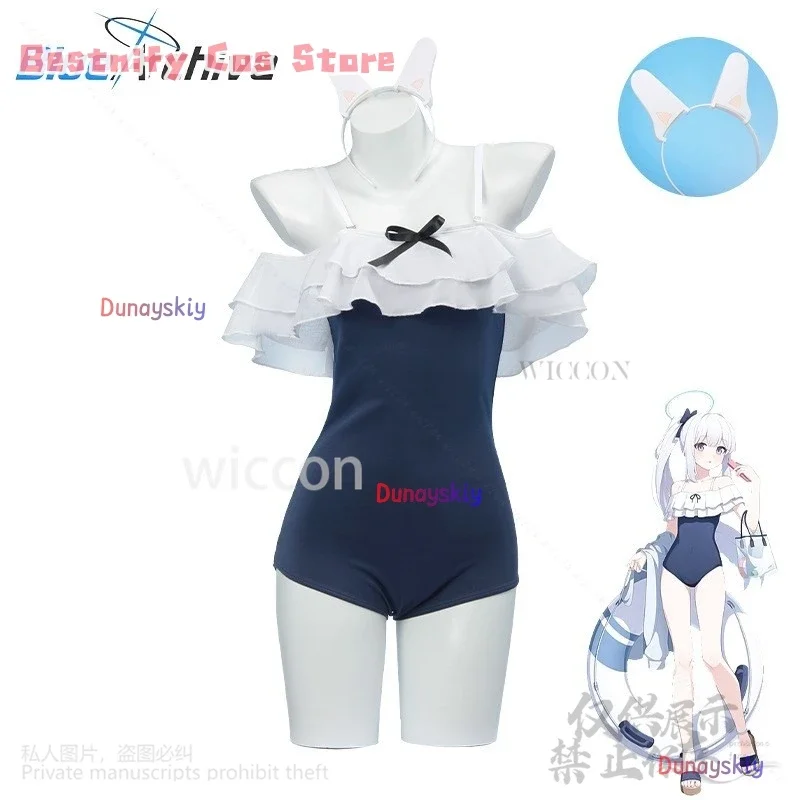 CosplayTsukiyuki Miyako Cosplay Anime Game Blue Archive Costume Sexy Summer Swimsuit Jirai Kei Accessories Wigs For Girls Custom