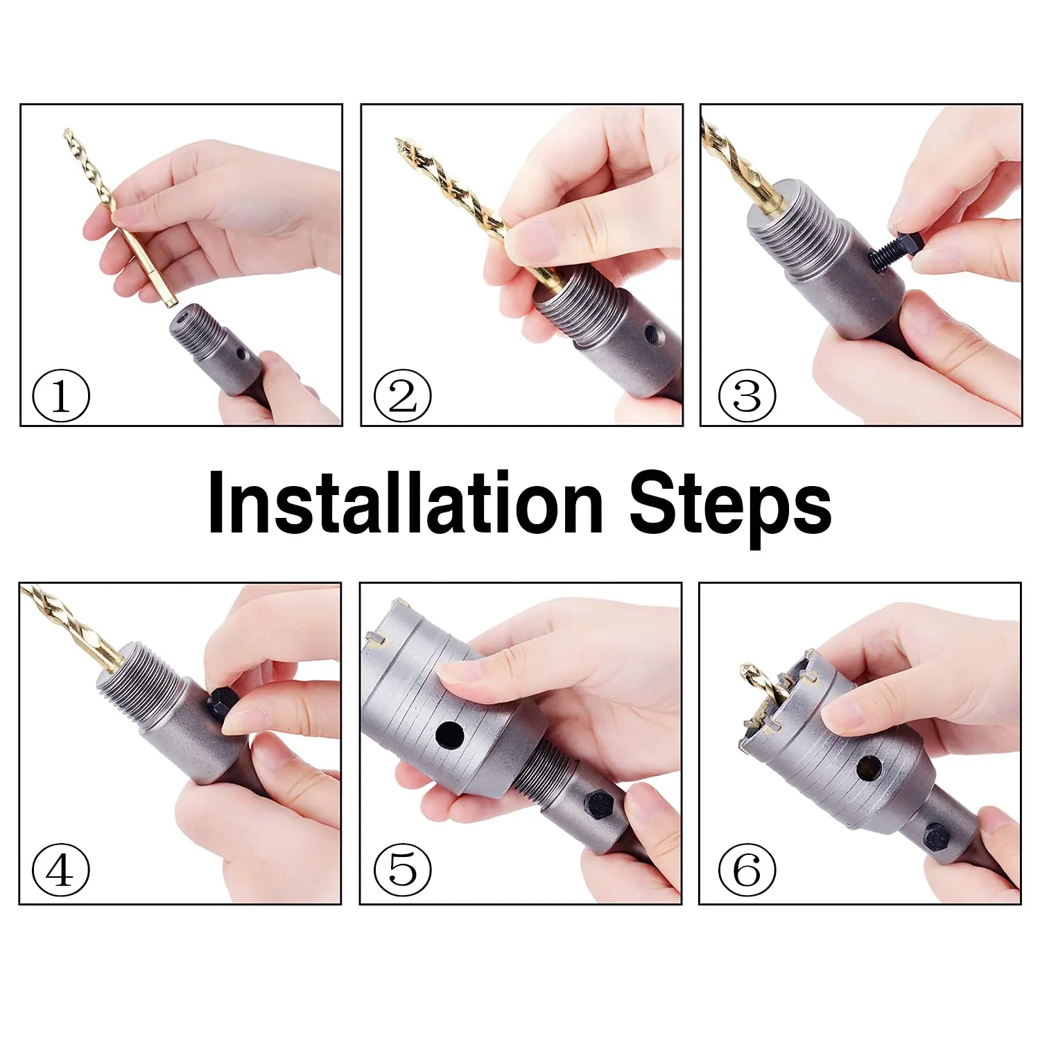 50 65 80mm Concrete Wall Hole Saw SDS Plus Hammer Drill Bit set Cutter Tools  Ceramic Stone Hole Opener 1 set