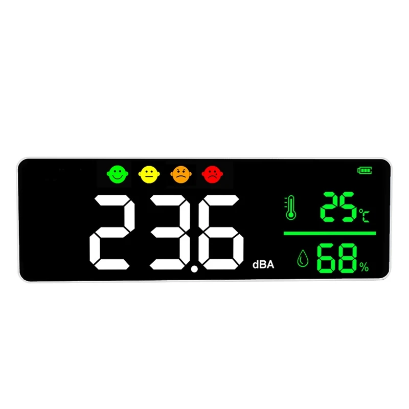 Imagem -04 - Usb Digital Decibel Medidor de Som Inteligente Parede Montado Vizinhos Detector de Ruído 30130db Led Temperatura e Umidade Exibição Monito