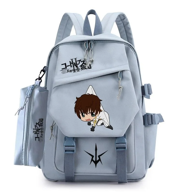 30×43×14cm Blue, Code Geass Lelouch of the Rebellion, Hangyaku no Lelouch, Kids Teens School Bags, Anime Backpacks Girls Boys