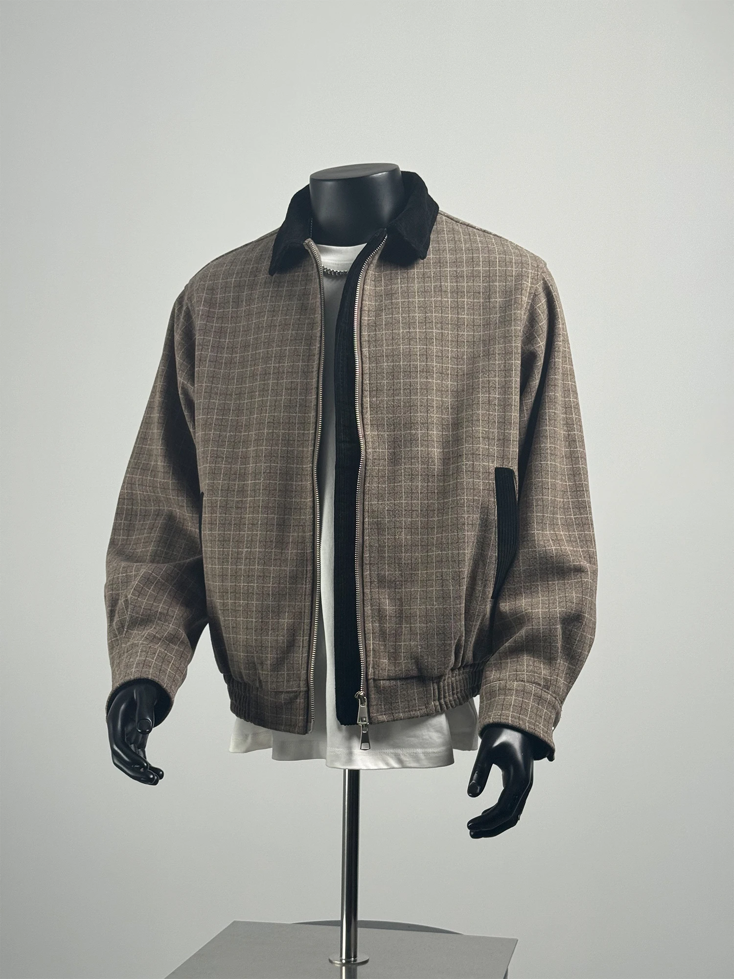 

Retro Japanese Sle Men's Cheered Woolen Workwear Jaet Casual Contrast Collar Versatile Trendy Brand Outerwear