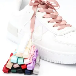 1 Pair Flat Shoe laces Satin Ribbon Silk Shoe lace Child Adult Leisure Lace Shoelaces Woman White Shoelace 80/100/120/150 CM
