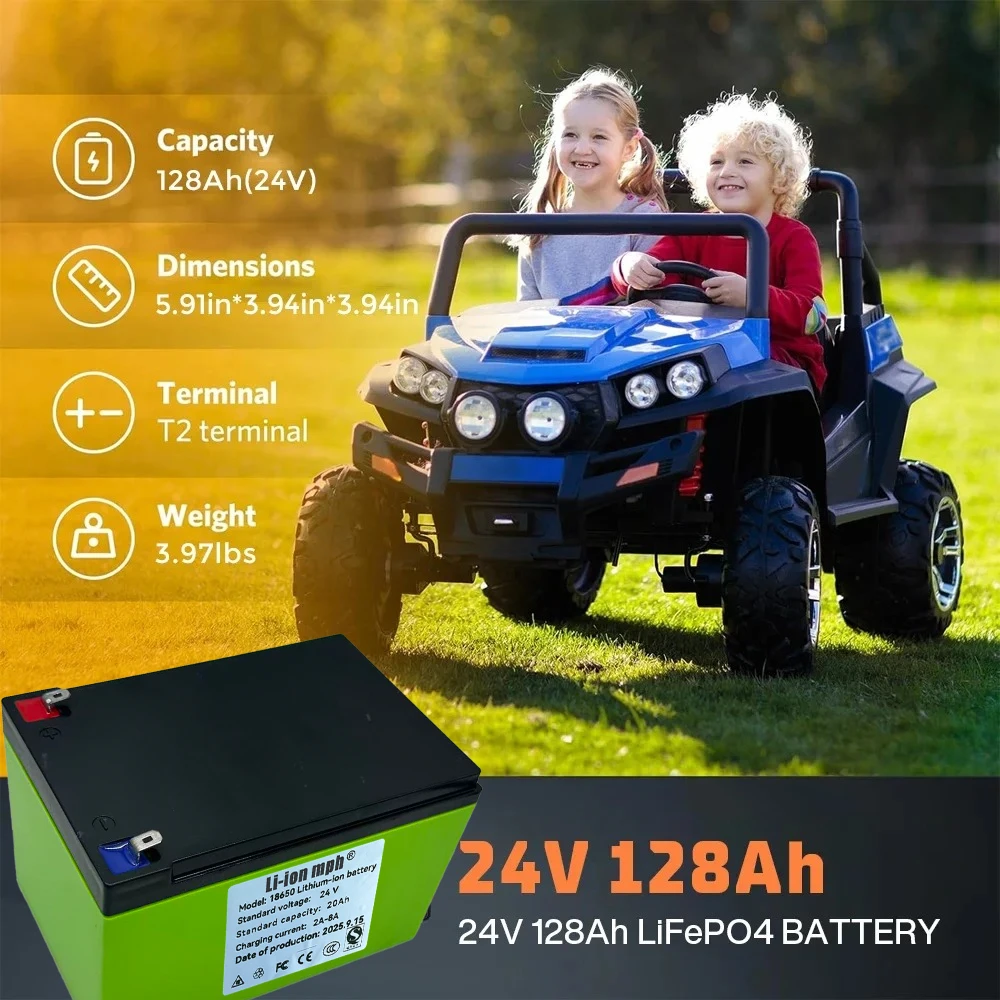 24V 12Ah  LiFePO4 Lithium Battery Built-in BMS 6000+ Deep Cycles Rechargeable Battery Perfect for Fish Finders Power Wheels UPS