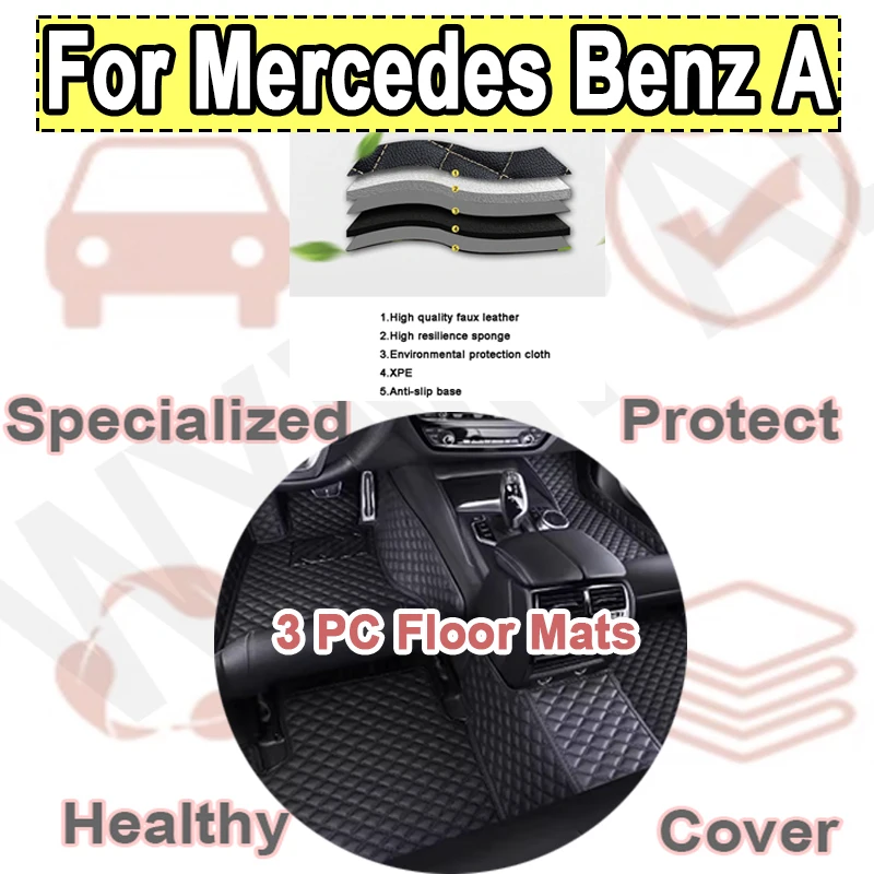 

Luxury Car Floor Mats For Mercedes Benz A Class W177 2019~2021 Anti-dirt Pads Carpet Non-slip Dirt-resistant Car Accessories
