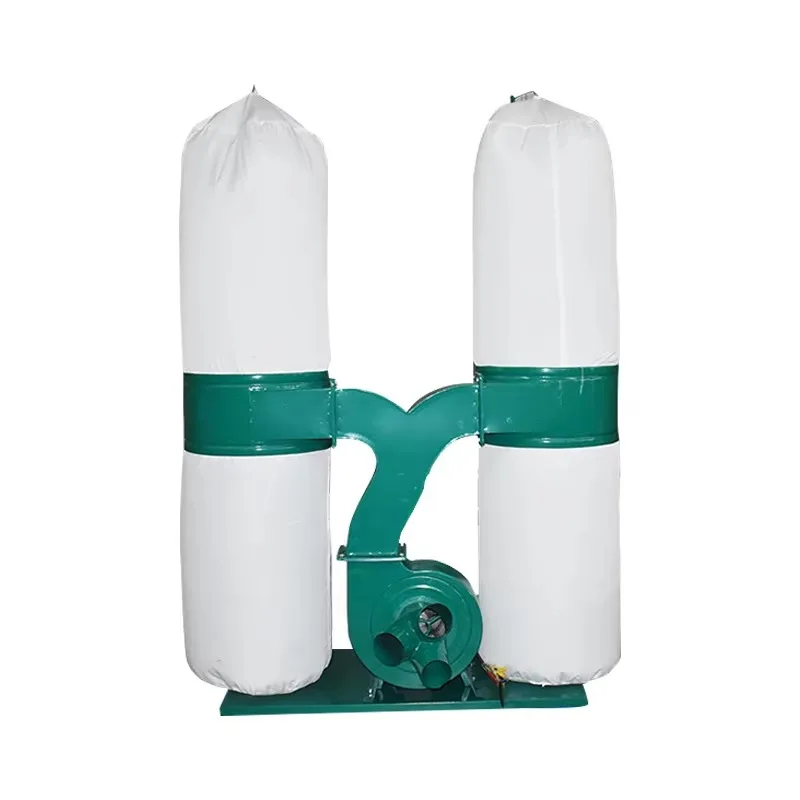 Dual Bag Industrial Wood Dust Collector Machine 3KW 5.5HP For CNC Router Furniture Factory Workshop