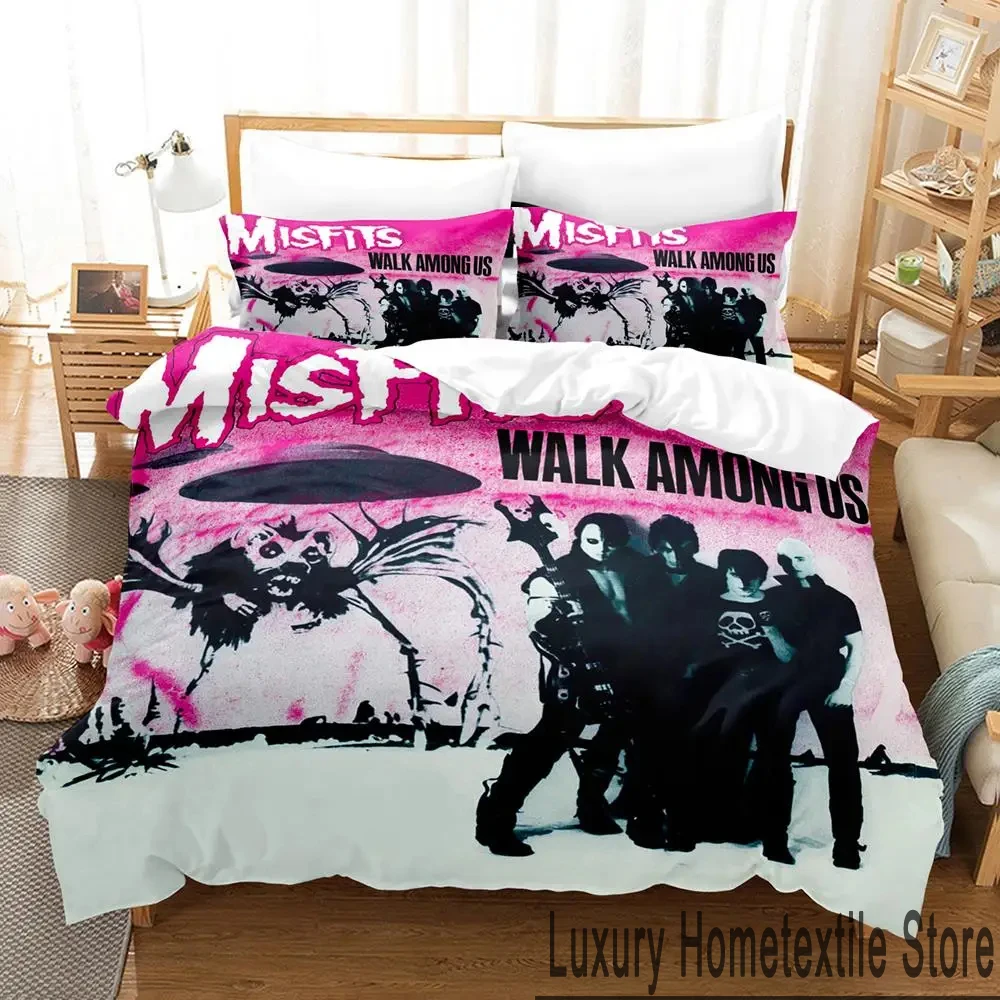 3D Print The Misfits Glenn Danzig Bedding Set Boys Girls Twin Queen King Size Duvet Cover Pillowcase Bed boys Adult