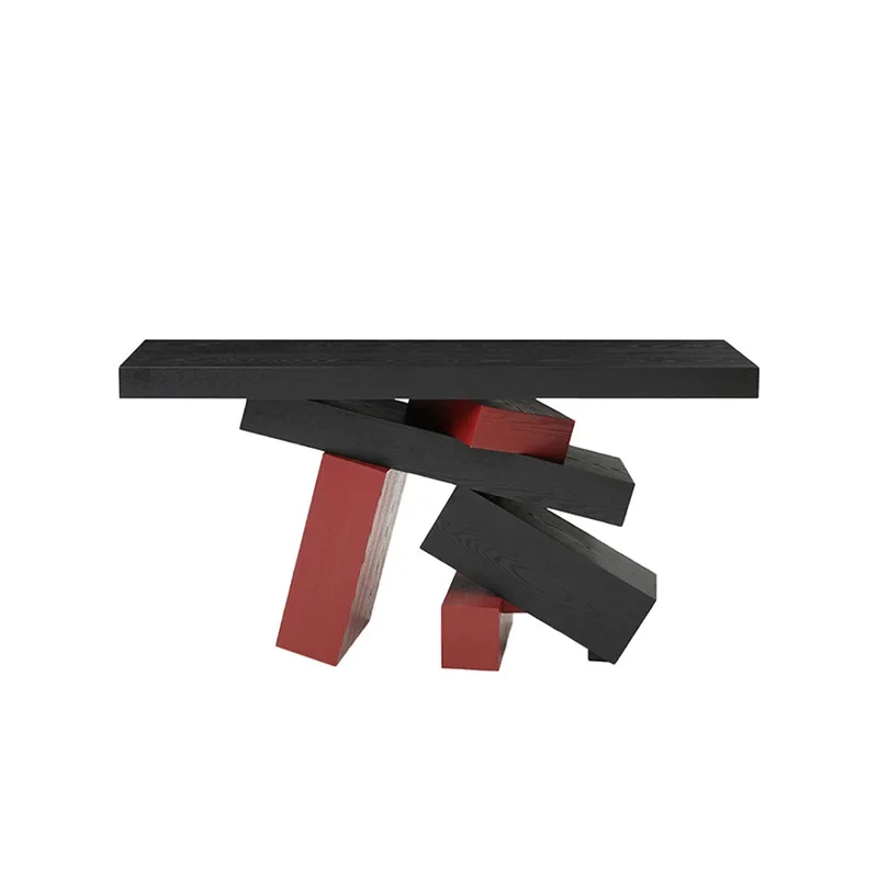 

Italian color matching Entrance table Light luxury high-end feeling Entrance door Against the wall End view table Creative desig