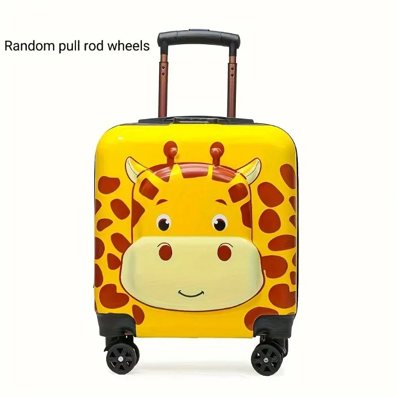 18-Inch Cute Cartoon Trolley Case-Durable ABS+PC, Spinner Wheels, Zip Closure, Combination Lock - Perfect for Travel & Carry-On