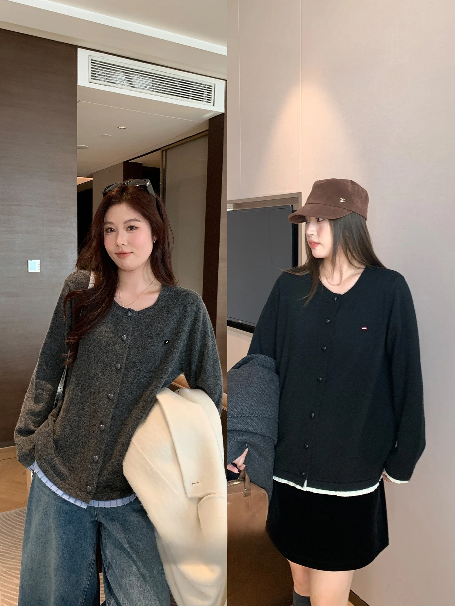 

NAZ plus Size Knitwear Heart aped Splicing round Ne Winter Sweater Simplici Sle Loose Fit Long Sve for Women