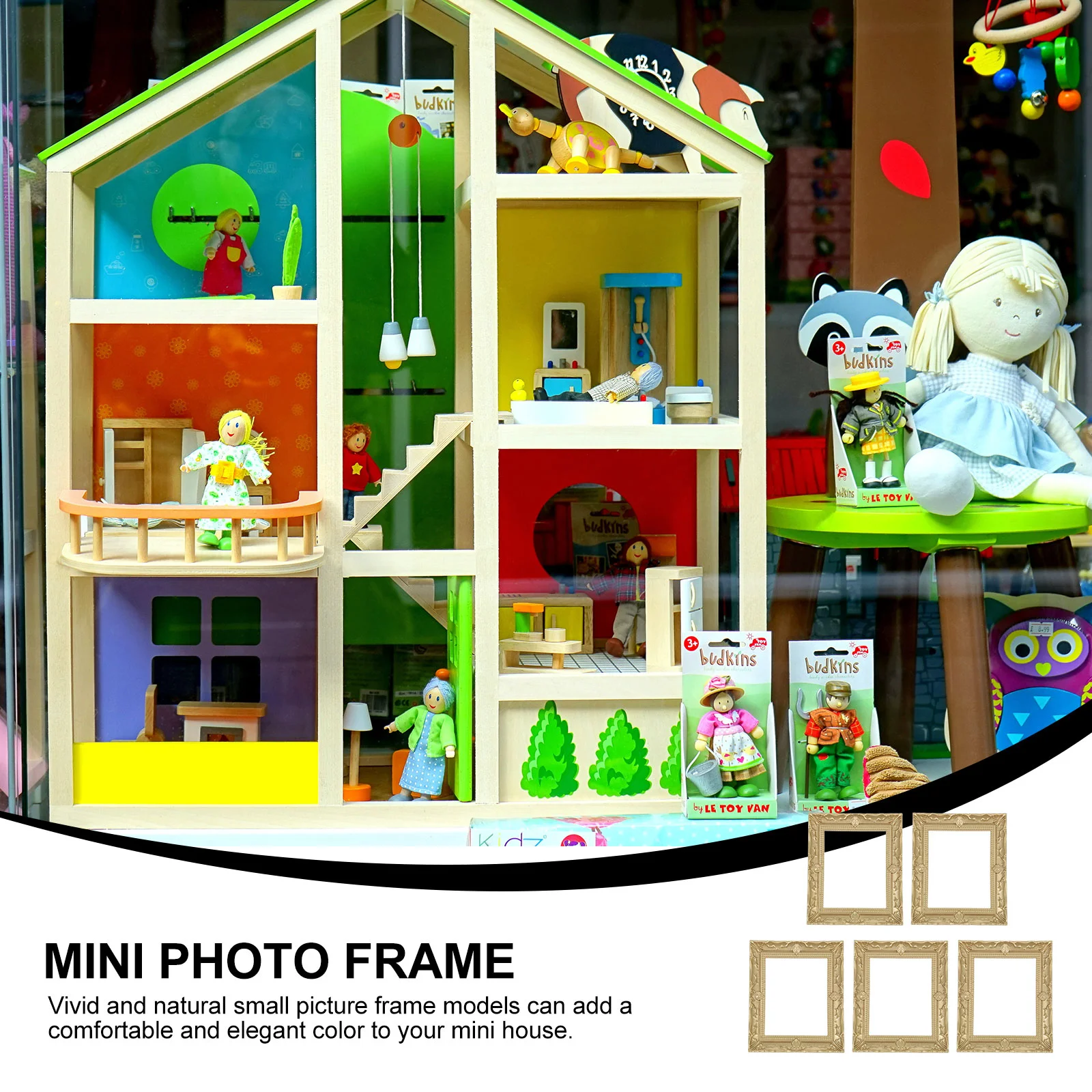 5 قطع إطار صور لبيت الدمى صورة صغيرة ديكور تخطيط الدعائم الزينة لوحة المناظر الطبيعية الصغيرة تزيين