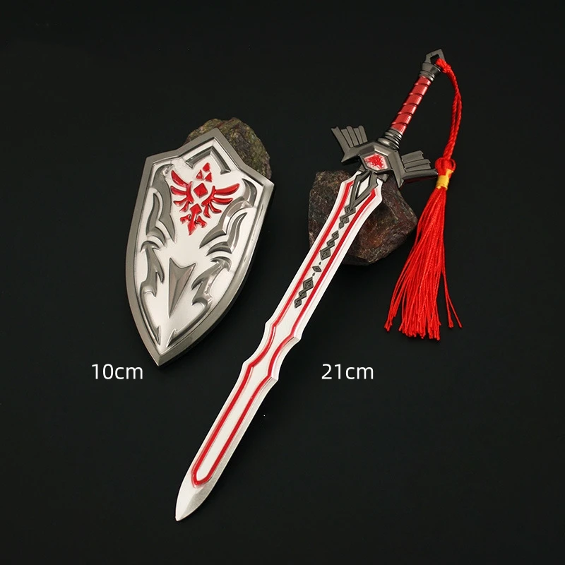 Large Size LoZ Tears of The Kingdom Collection Link Master Sword Hailia Shield Metal Weapon Model Game Periphery Sword Kid Toy