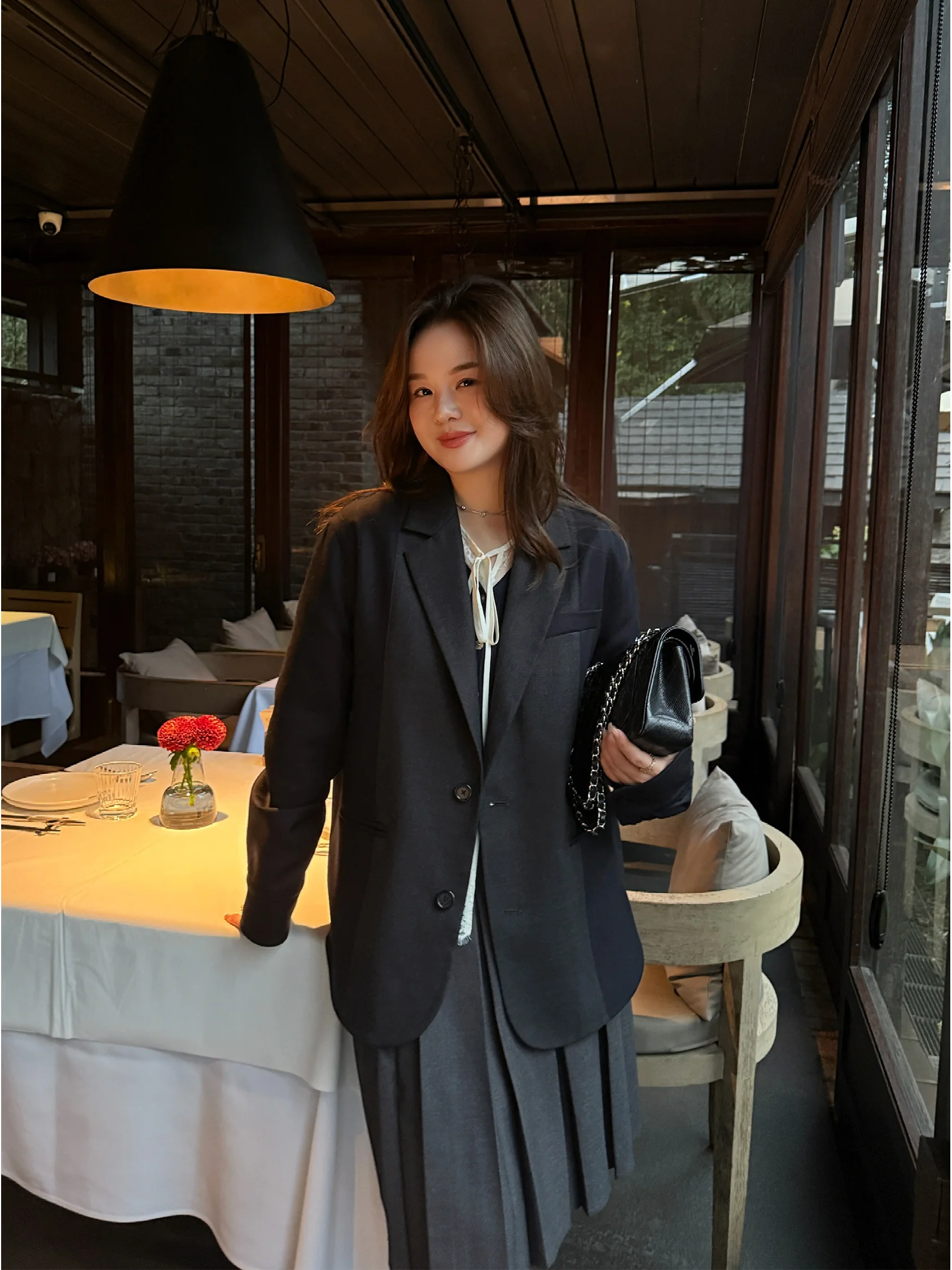 

Женский шерстяной пиджак LoeE свободного кроя с длинными рукавами, повседневный, премиум-класса, имитация, большие размеры, модный