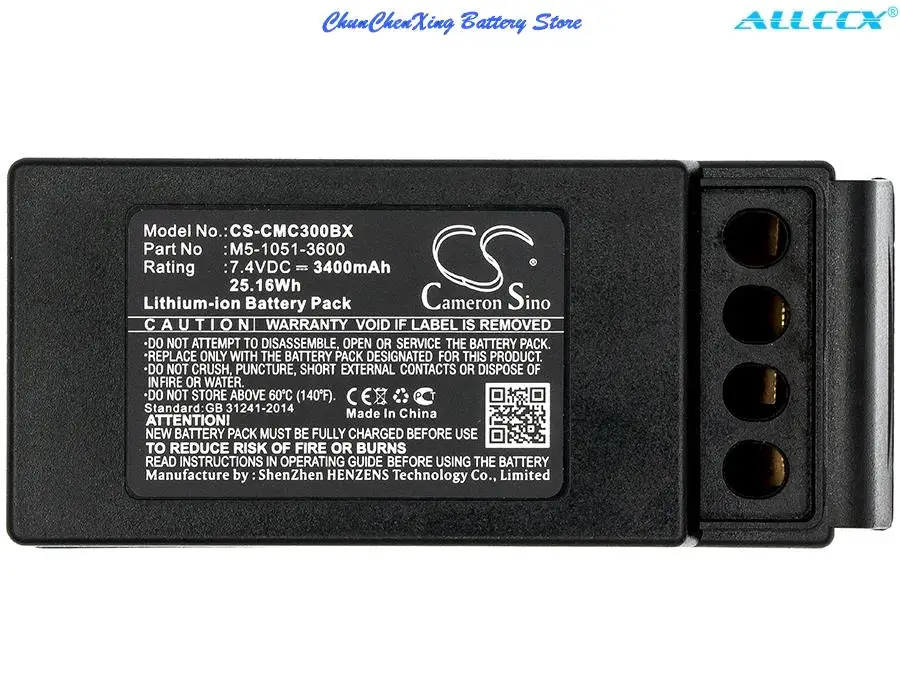 2600mAh/3400mAh Crane Remote Control Battery for Cavotec M9-1051-3600 EX, MC-3, MC-3000, Not for version 2 battery