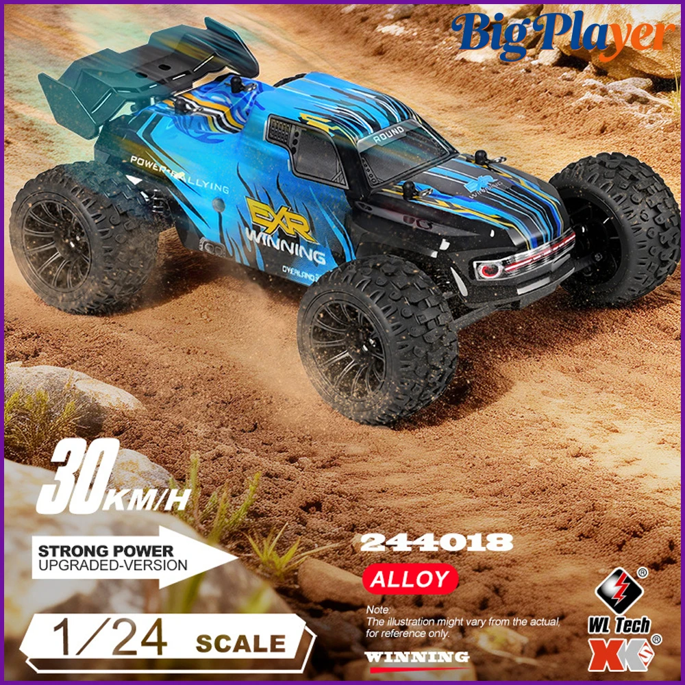 WLtoys 244018 1/24 2WD RC Car 2.4G Remote Independent Suspension Electronic Gyro 3-Speed Cruise Off-Road Vehicle Toy Gift
