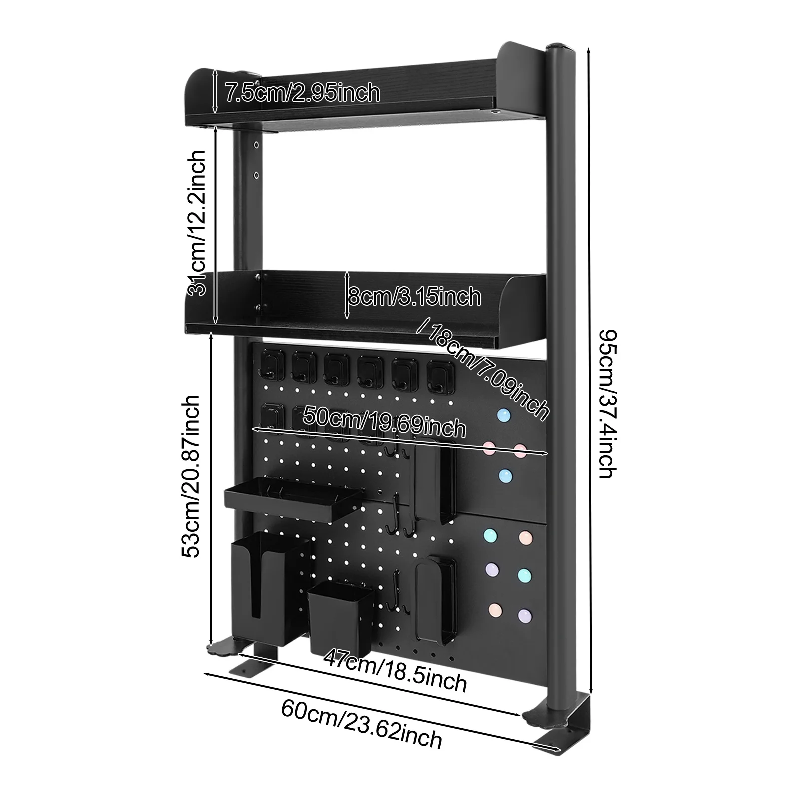 NOUVEAU Étagère de bureau modulaire à clipser, bibliothèque, organisateur d'accessoires pour ordinateur de bureau, pour le bureau et la maison, fixation murale - Noir