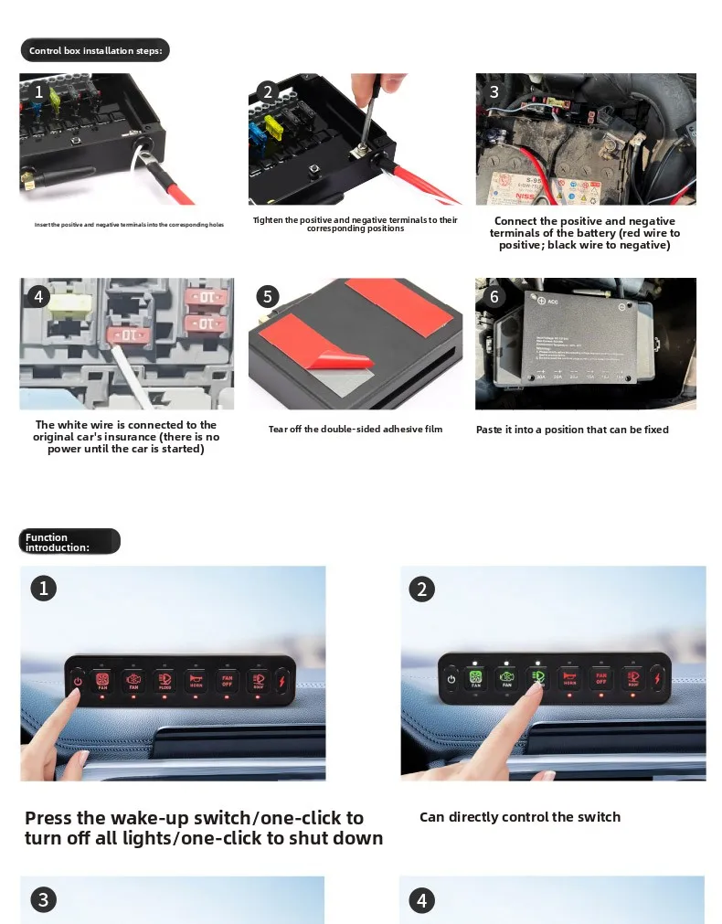 For Maxus D90 2017-2026 Car A-Pillar Six-Way Handle Switch Wireless Remote Control Integrated Control Switch Panel Accessories detail image 7