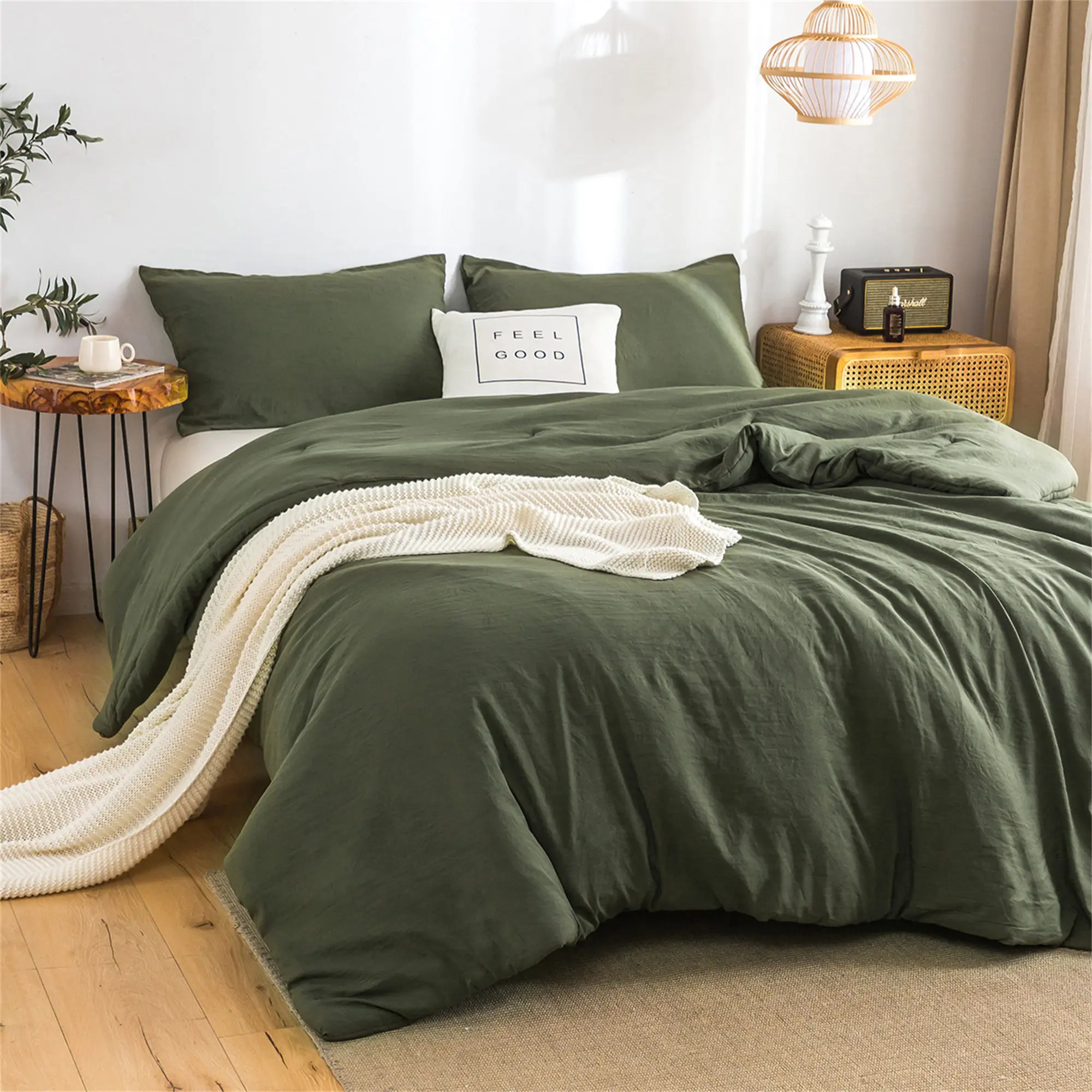 Soft Reversible Washable Bedding Comforter Sets ,Luxury Fluffy Microfiber Skin-friendly Comforter for All Season