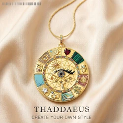 Necklace Amulet Magical Lucky Symbols New Fine Jewelry Europe 925 Sterling Silver Wheel Of Fortune Gift For Women Men