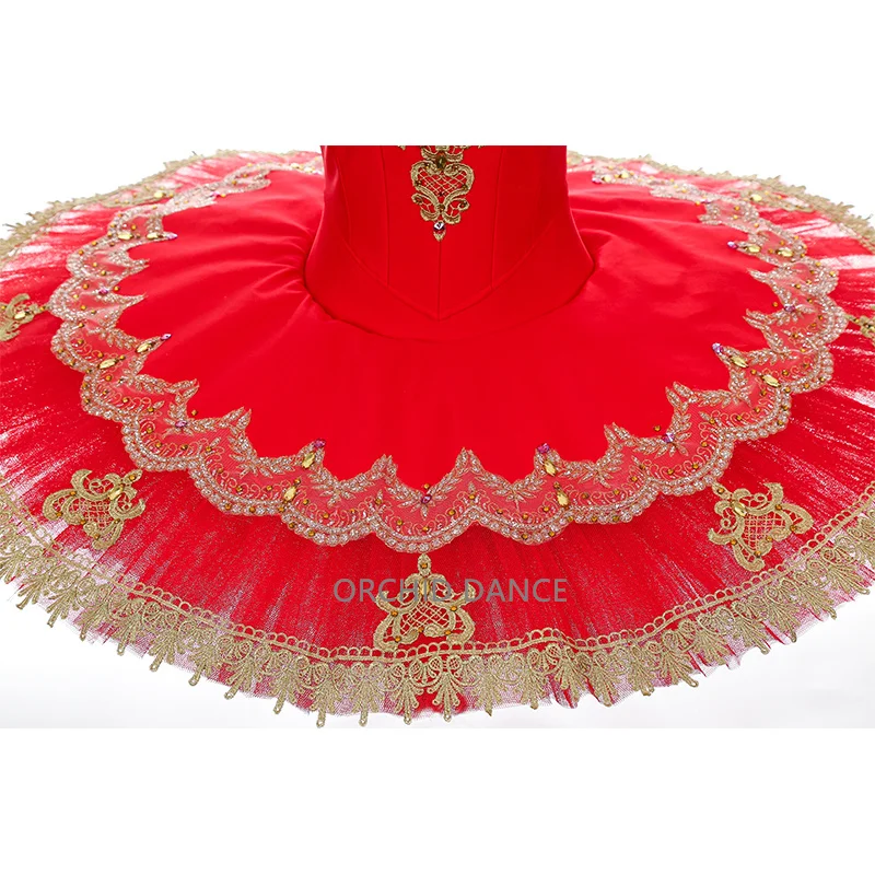 Profesjonalne, wysokiej jakości, szyte na miarę, 12-warstwowe stroje konkursowe dla kobiet, czerwone kostiumy baletowe tutu dla dorosłych, sukienki na imprezy.