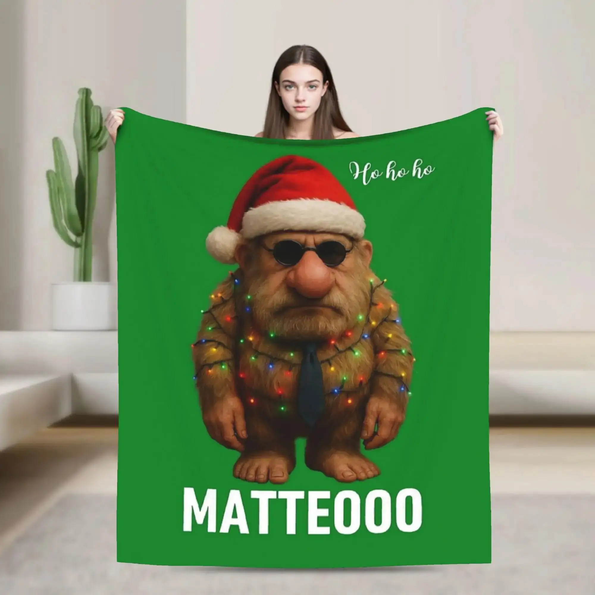

Плюшевый плед-покрывало Matteo Italian Brainrot Meme Christmas Santa Claus для взрослых, уличный трендовый стиль, для улицы и дома