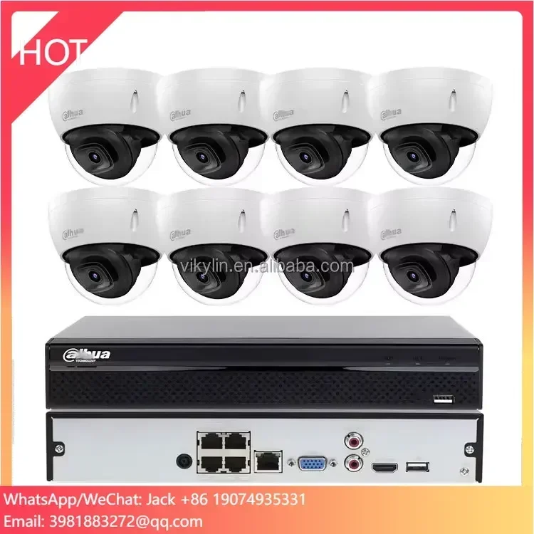Originale Da Hua 4ch 8ch 8POE 16 canali NVR 4MP 8MP 4K HD Microfono incorporato CCTV Dome Sistema di telecamere di sicurezza IP