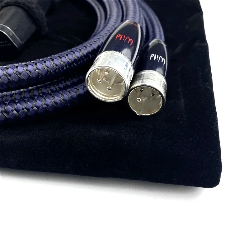 Par de cables equilibrados XLR Wild Blue Yonder, línea de interconexión de Audio HiFi plateada PSS con sistema de disipación de ruido de 72V