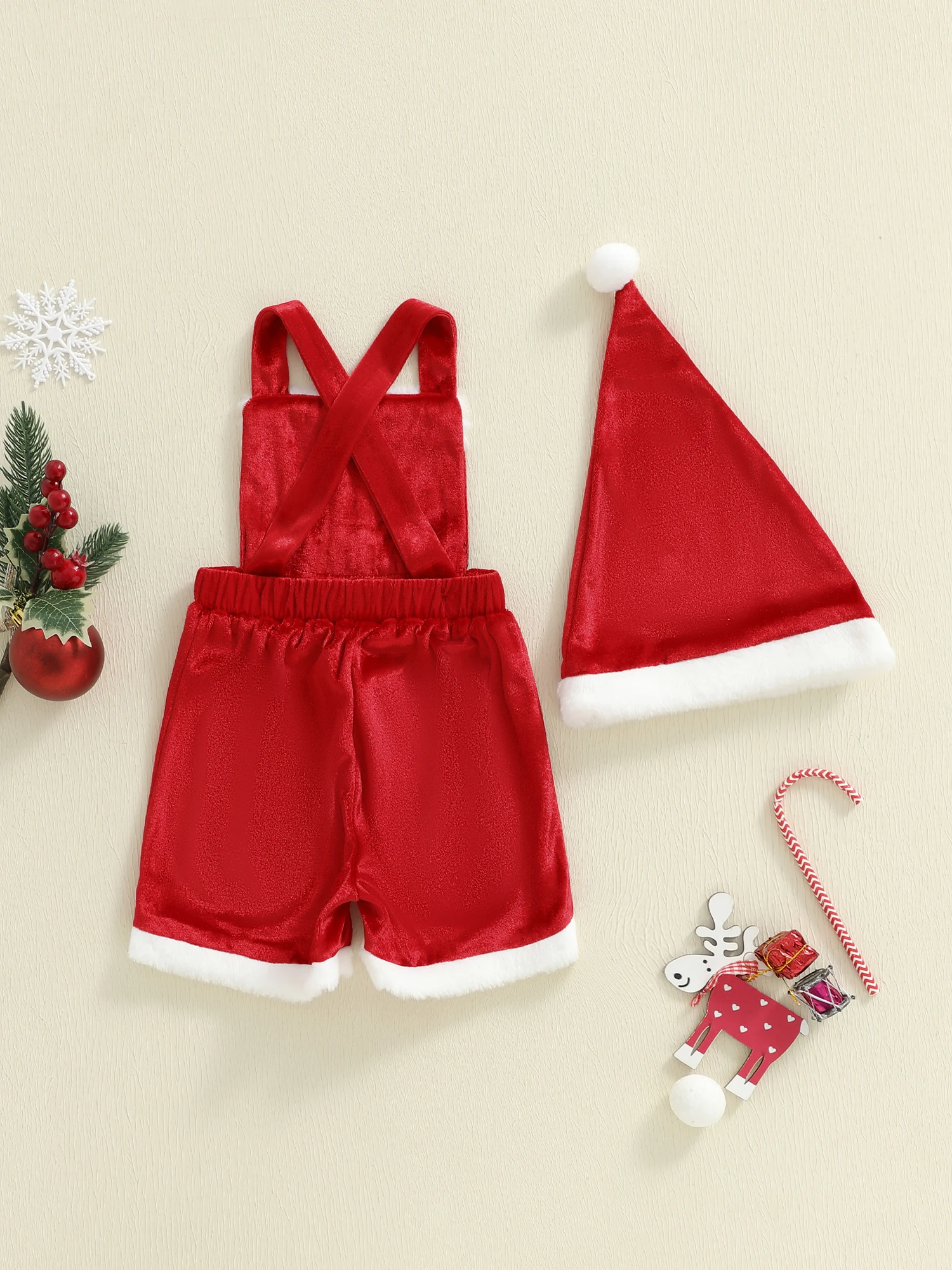 

Toddler Girl Denim Overall Dress Stylish Winter Plaid Print Sleeveless Jumpsuit with Matching Headband and Boots