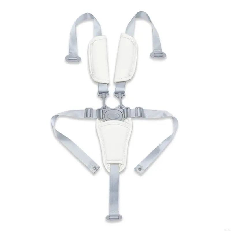 A5YC Soft PU Leather Safety Harness for High Chairs Adjustable 5 Point Belt Infant Feeding Strollers Accessory Universal