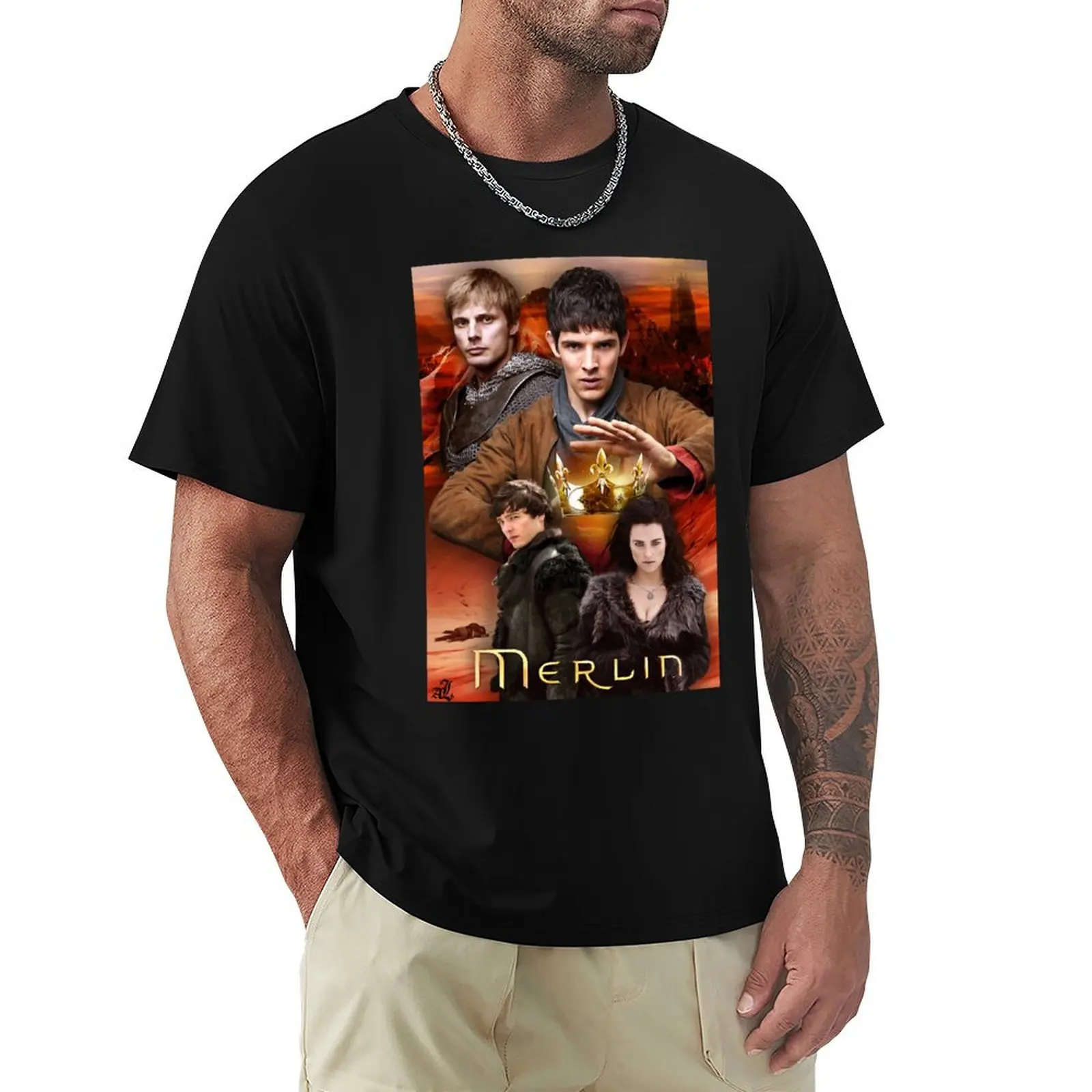 Mens My Favorite Bbc Merlin Ways To Master T-Shirt Basic Casual Wear Short Sleeve Top