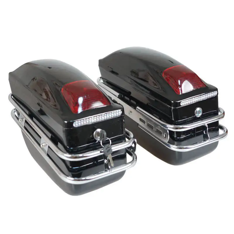 K6 ABS Hard Saddlebag Trunk Bag Luggage Side Bags Wiht Light Motorcycle Side Box