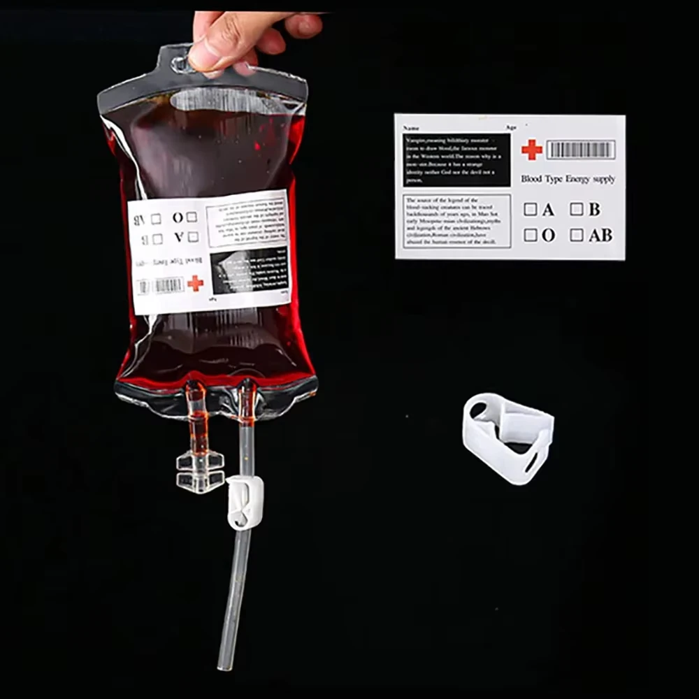 Halloween-Blutbeutel, 350ml Energy-Drink-Beutel, Vampir-Blutbeutel, Trinkbare Blutbeutel, Cosplay-Horror-Requisiten – Detail 4