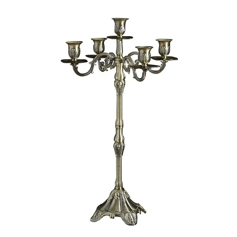 metal three-headed five-headed candlestick hotel wedding candlestick western food candlelight dinner decoration ornament