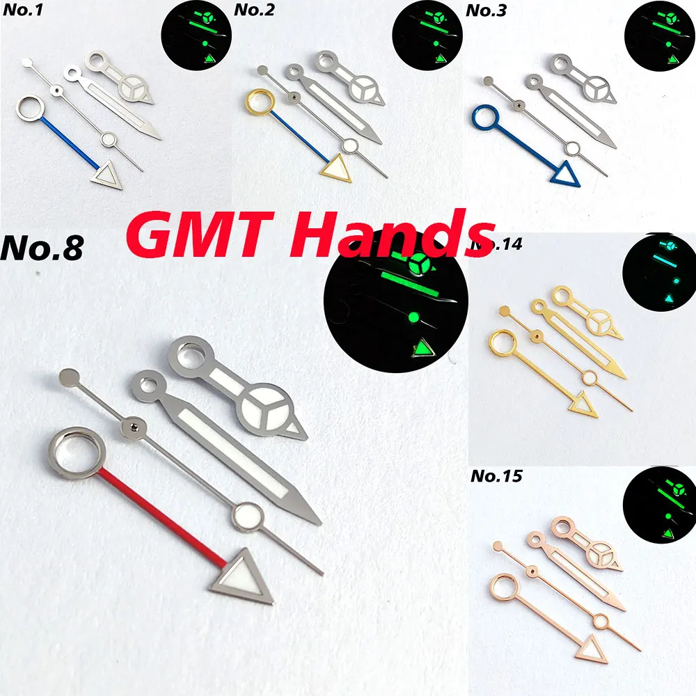 NH34 GMT Hände Fit NH34 Bewegung Grün Leucht Hände Bewegung uhr zubehör Uhr Teil Für Armbanduhr Uhr Hände