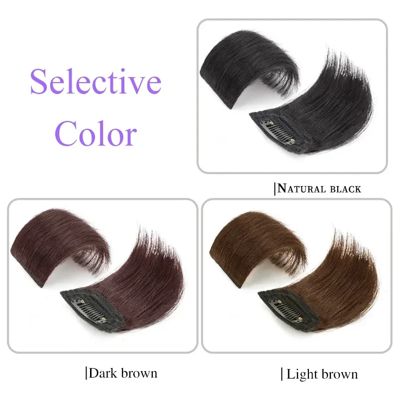 10-20cm 100% Human Hair Hair Pad Clip in Extension Women Short Straight Invisible Seamless Hairpins Adding Extra Volume Piece