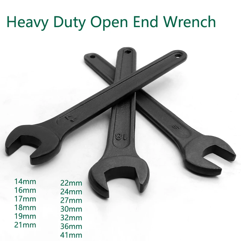 

Heavy Duty Open End Wrench Black Spanner 14mm 16mm 17mm 18mm 19mm 21mm 22mm 24mm 27mm 30mm 32mm 36mm 41mm High Carbon Steel