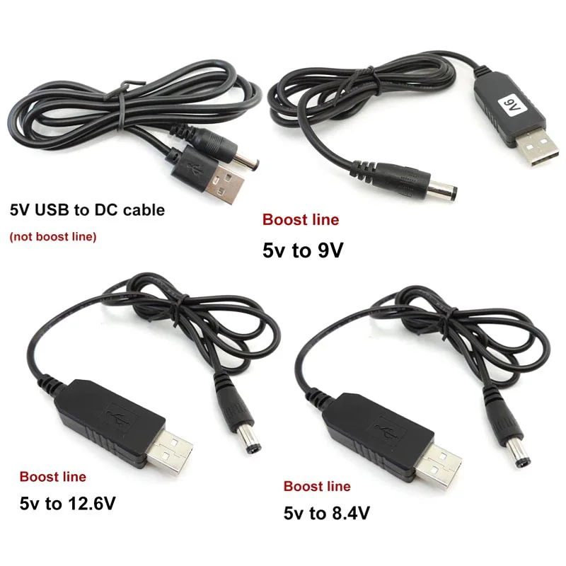 USB DC 5V to USB 9V 8.4V 12V 12.6V Step UP Module Power Boost Line power supply cable adapter Converter 5.5X2.1mm for router p1