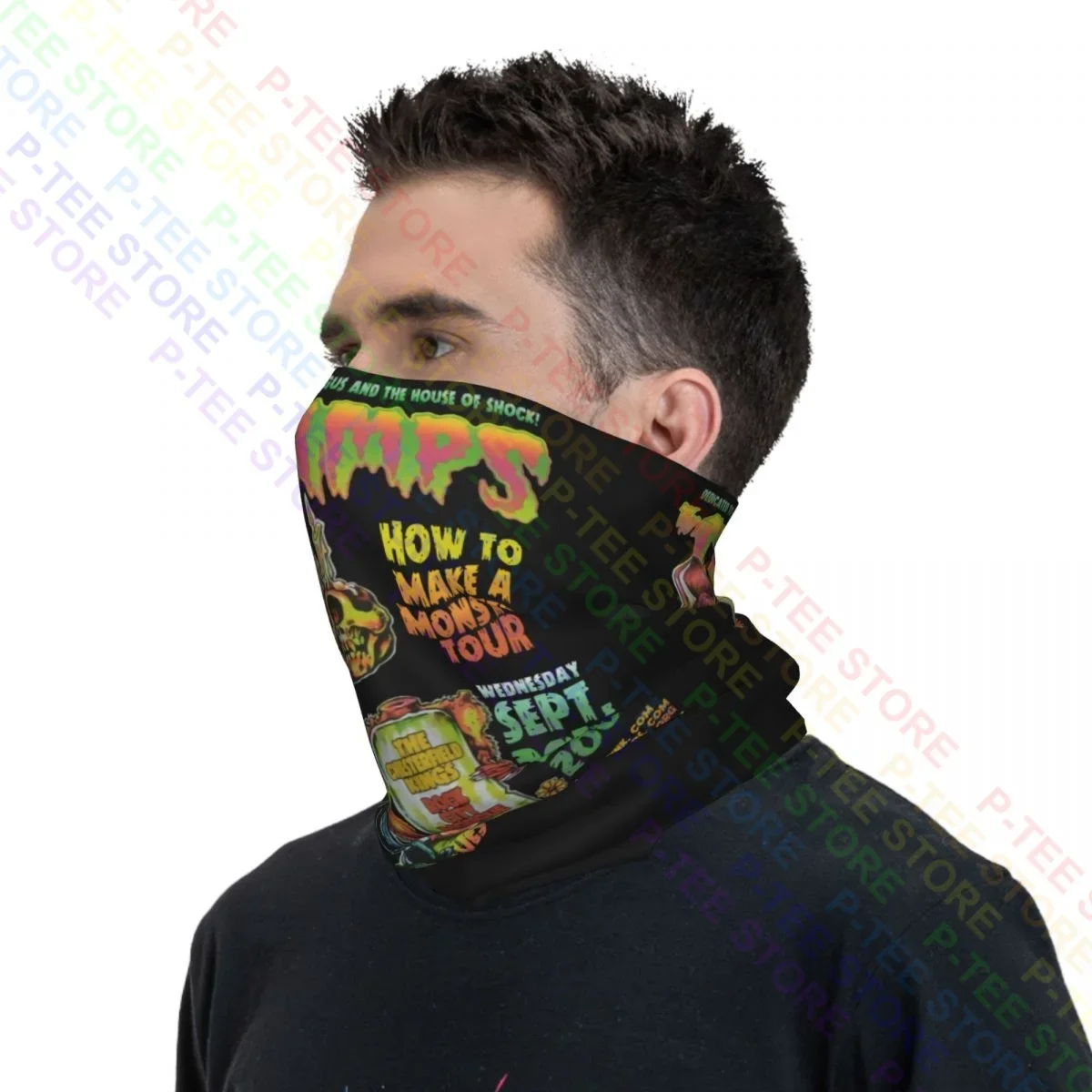 Die Krämpfe Männer Psycho billy Garage Punk Zombie Monster Pin-up Hals Gamasche Bandana Schal Gesichts maske Wandern