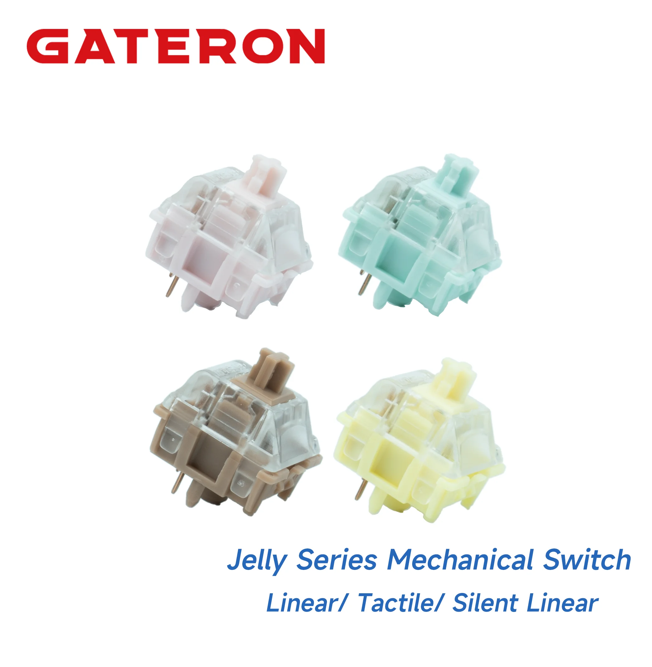 GATERON Jelly Series Switch Linear Tactile Slient Linear Pre Lubed RGB Customized DIY Hot Swap Mechanical Keyboard Gaming Office