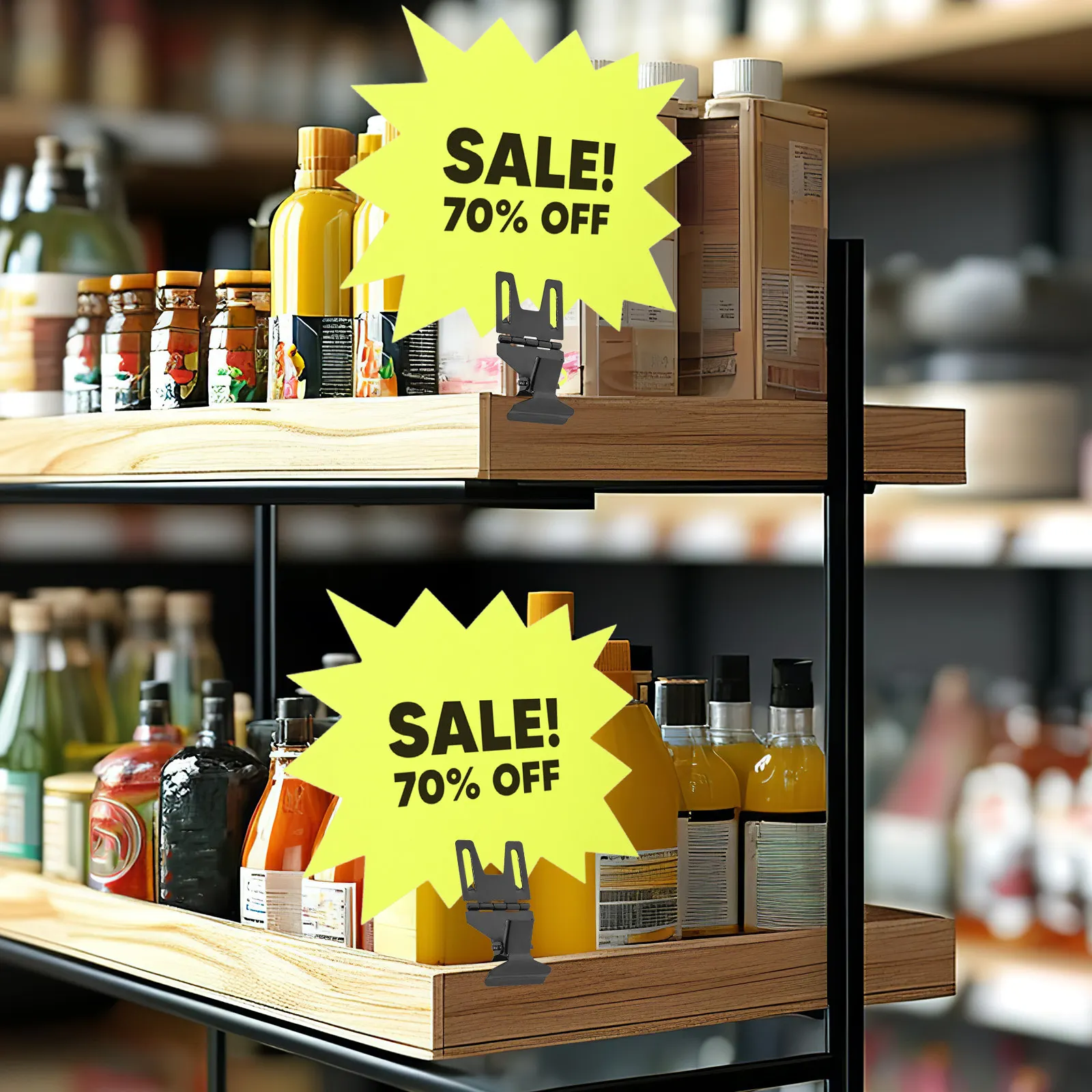 

10Pcs Stainless Steel Clip-on Price Tag Holders Sign Display Stand for Retail Supermarket Bakery Shelf Basket Label Advertising