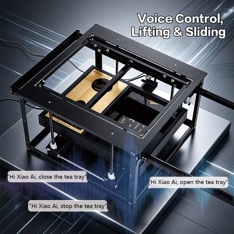 Picture 3: Smart Electric Lift Bracket For Tea Table Hidden Automatic Lifting Support Heavy Duty Foldable Steel Frame Voice Control