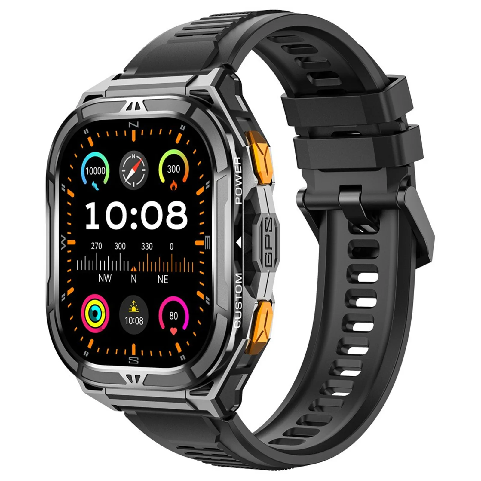 مقاوم للماء ساعة ذكية موبايل بلوتوث دعوة الموسيقى GPS معدل ضربات القلب الأكسجين الرياضة في الهواء الطلق سوار جهاز تعقب للياقة البدنية النوم معصمه