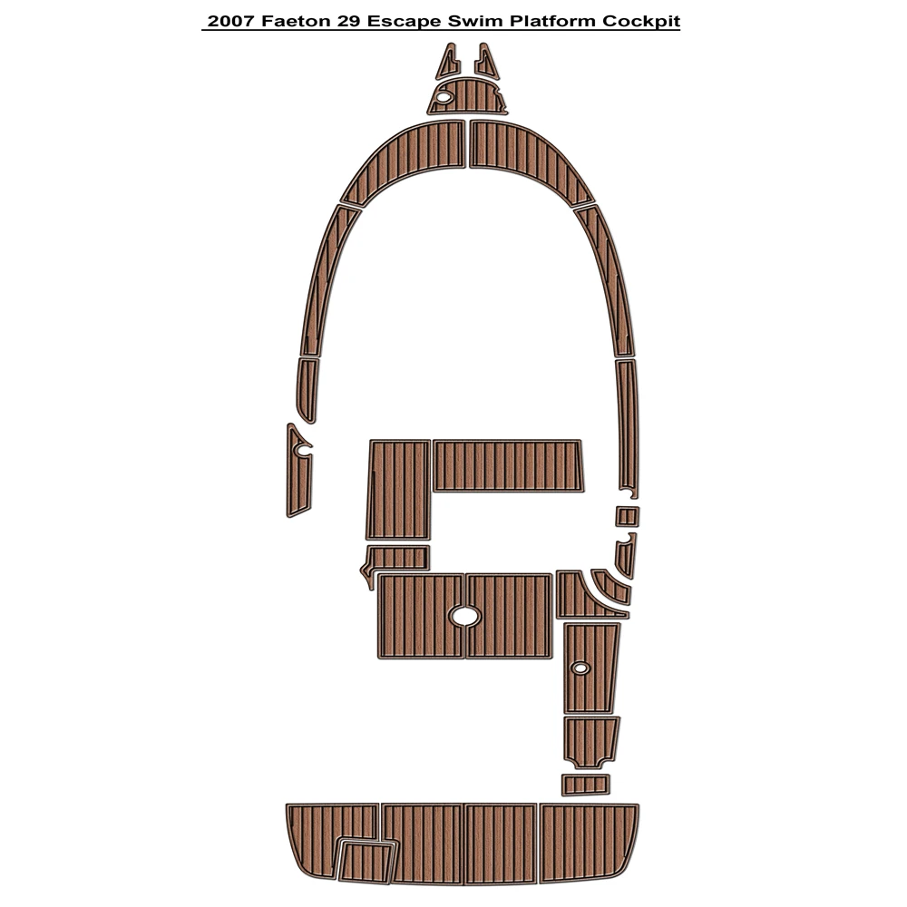 

2007 Faeton 29 Escape Swim Platform Cockpit Pad Boat EVA Foam Faux Teak Deck Floor Mat SeaDek MarineMat Style Self Adhesive 65g5